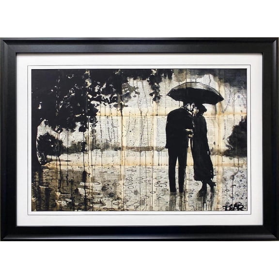Loui Jover "Rainy Day Rendevous" CUSTOM FRAMED Art Generic