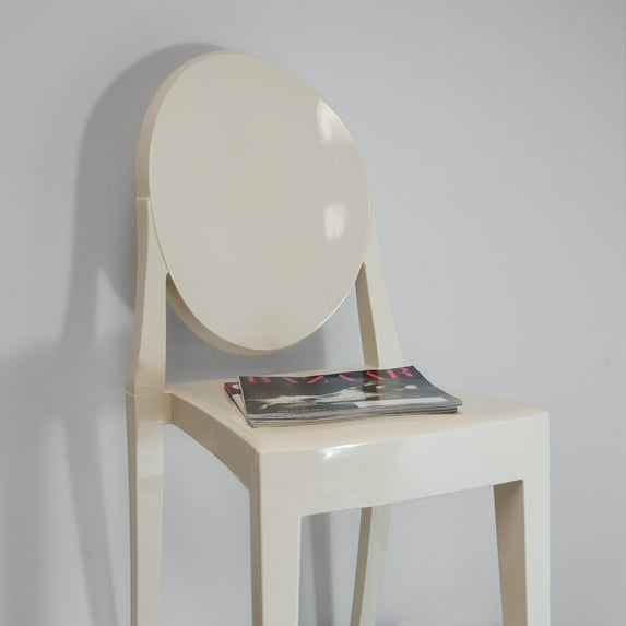 Mod Made MM-PC-089-Ivory Acrylic Armless Chair Ivory