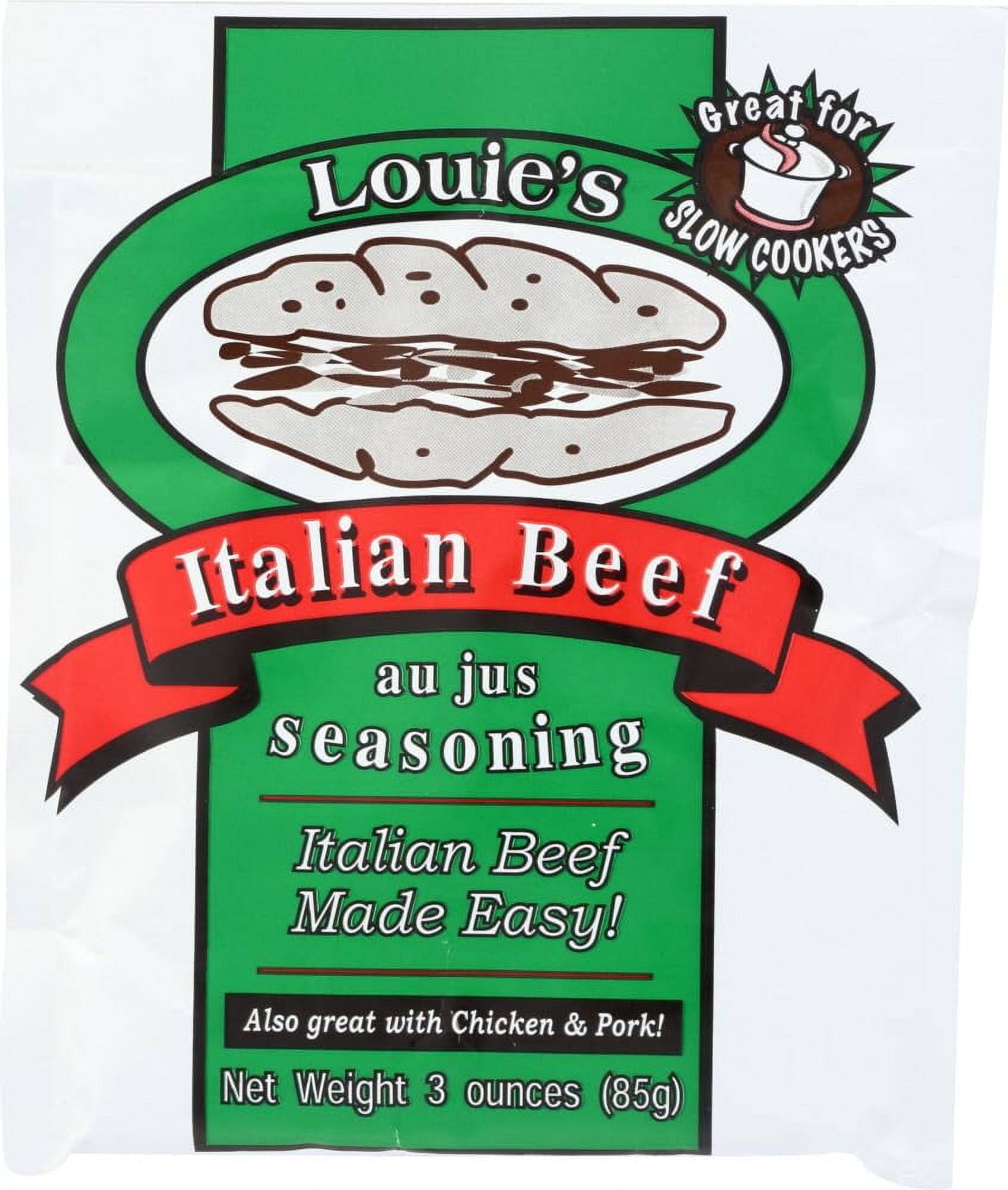 Louies Seasoning Italian Beef YPF5 Au Jus Seasoning 12 Packets (3