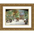 thumbnail image 1 of Louis Abel-Truchet 18x14 Gold Ornate Wood Frame and Double Matted Museum Art Print Titled - At the Chalet of the Chateau De Madrid, at Bois De Boulogne (1895), 1 of 4