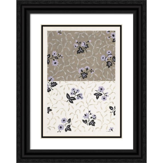 Louis-Albert DuBois 14x18 Black Ornate Wood Framed Double Matted Museum Art Print Titled - Design for a Printed Textile
