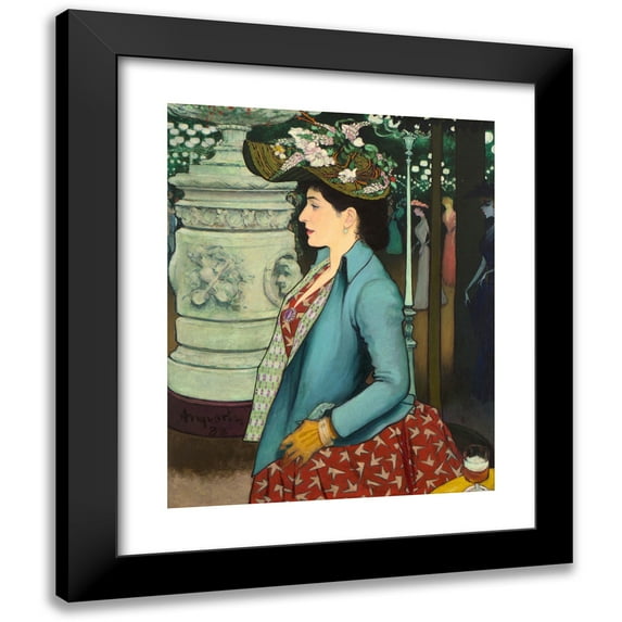 Louis Anquetin 15x18 Black Modern Framed Museum Art Print Titled - An Elegant Woman at the Elysee Montmartre (1888)