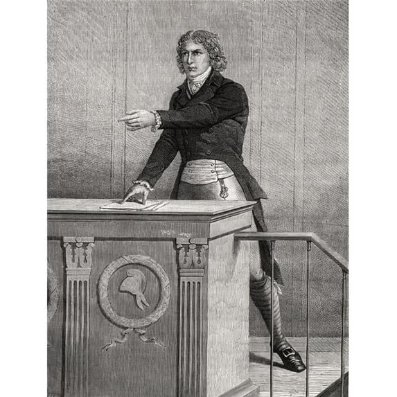 Louis Antonie Leon Saint-Just 1767-1794 French PoliticianFrom Histoire De La Revolution Francaise By Louis Blanc 13 x 17