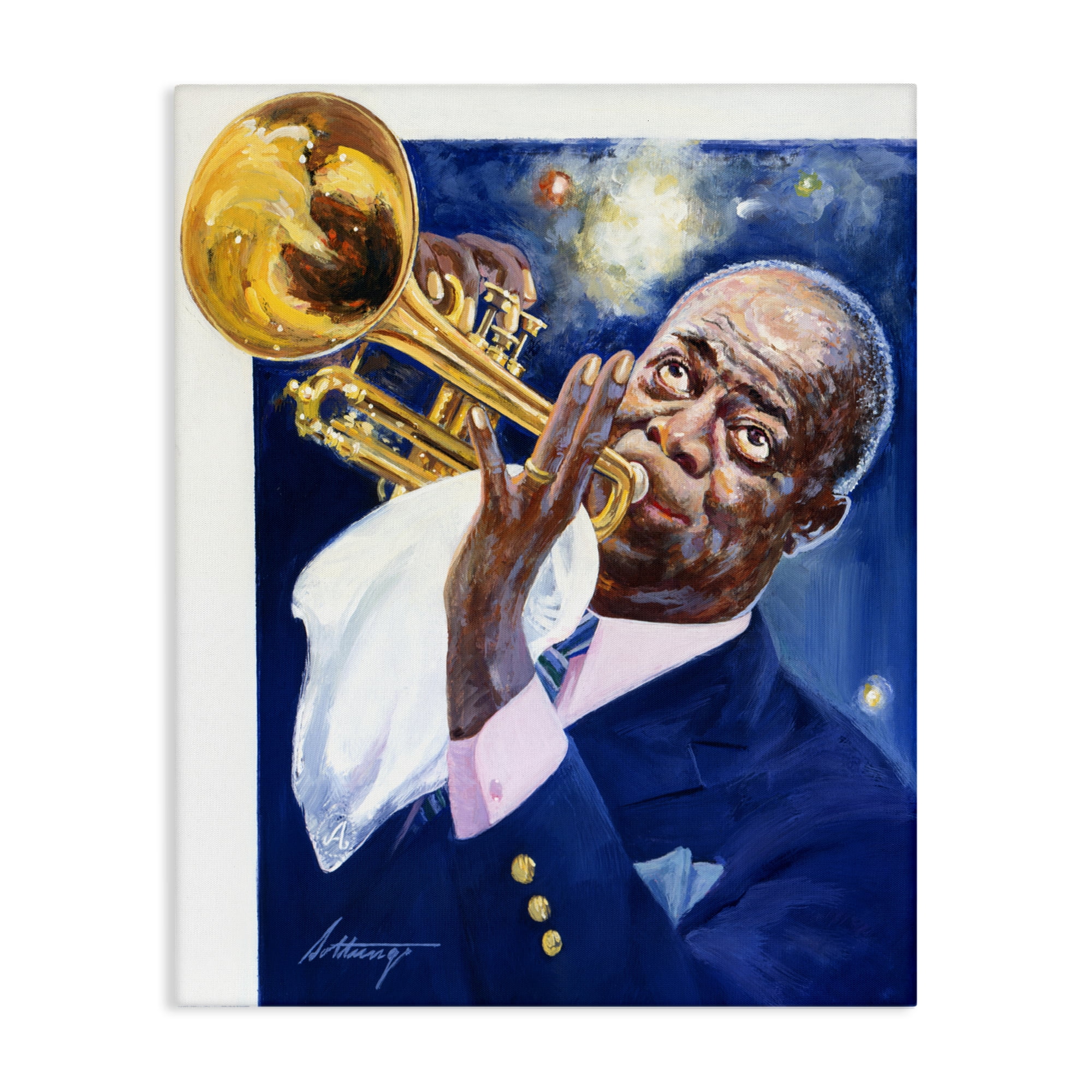 Louis Armstrong Portrait Canvas Wall Art, design by Wind River Studios