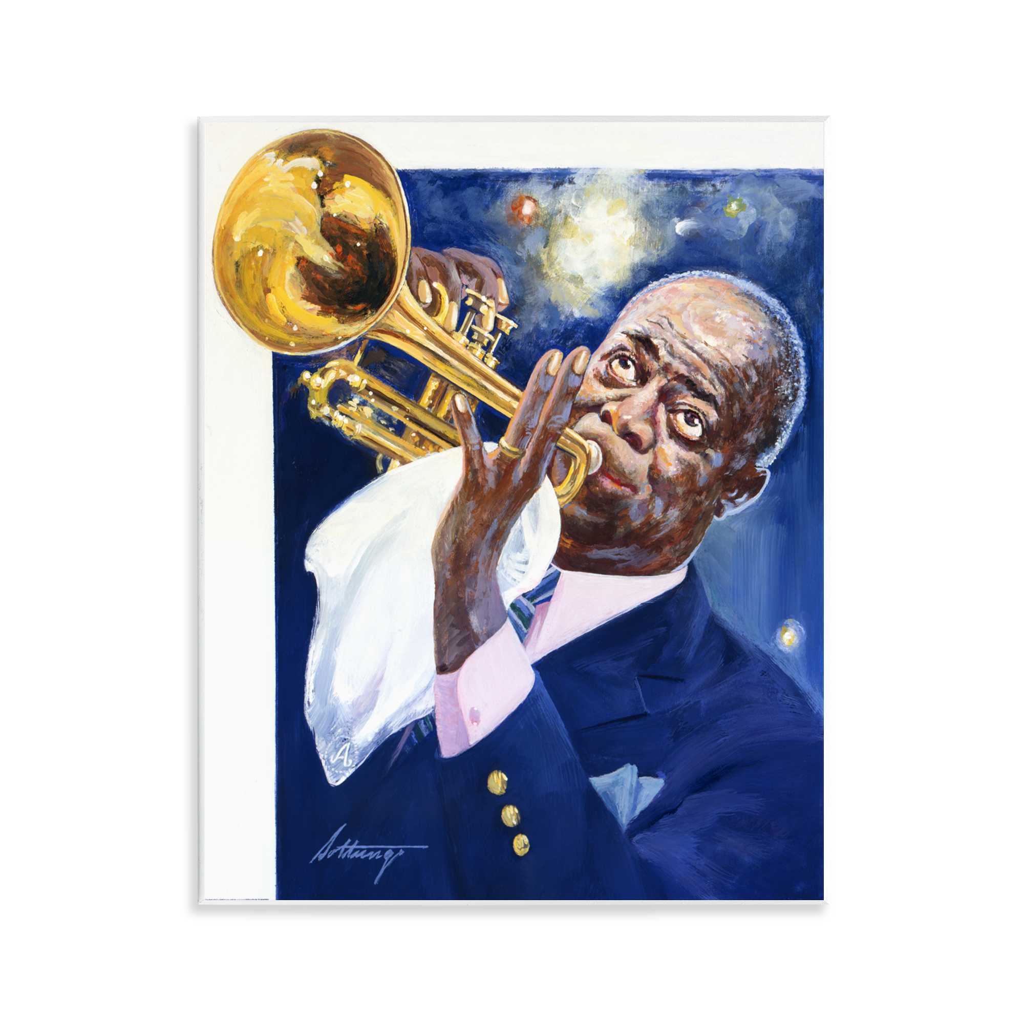 Louis Armstrong Portrait Wall Plaque Art, design by Wind River Studios