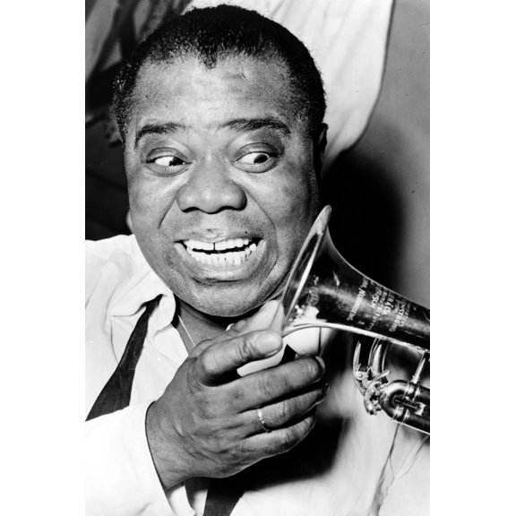 Louis Armstrong Poster 12x16 Print on Metal Sign 12in x 16in Multi-Color Square Adults Best Posters