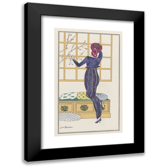 Louis Bureau 10x14 Black Modern Framed Museum Art Print Titled - Voil Dress (1913)