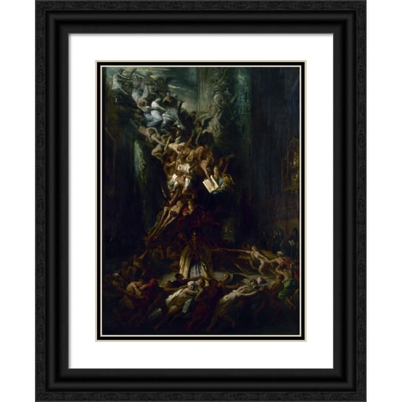 Louis Candide Boulanger 11x14 Black Ornate Wood Framed Double Matted Museum Art Print Titled: La Ronde Du Sabbat (1861)