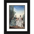 thumbnail image 1 of Louis Carrogis Carmontelle 11x14 Black Ornate Wood Framed Double Matted Museum Art Print Titled: Mme De Breget and Mme D'Alencon (1760), 1 of 5