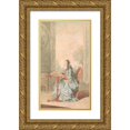 thumbnail image 1 of Louis Carrogis Carmontelle 12x18 Gold Ornate Wood Frame and Double Matted Museum Art Print Titled - Portrait of a Woman at an Embroidery Frame (1770s), 1 of 4