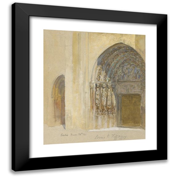 Louis Comfort Tiffany 12x14 Black Modern Framed Museum Art Print Titled - Senlis, June 26th 91 (1891)
