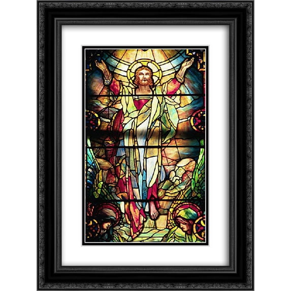 Louis Comfort Tiffany 2x Matted 20x24 Black Ornate Framed Art Print 'The Ascension'