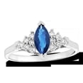 thumbnail image 1 of Louis Creations CR003SD-WG-7 0.19 CTW Diamond & Sapphire Marquis Ring, 14K White Gold - Size 7, 1 of 1