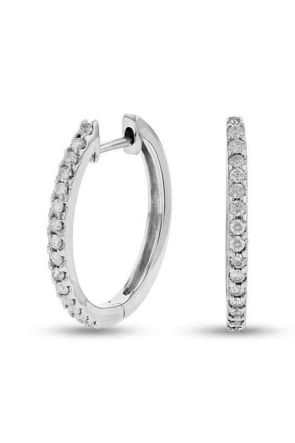 Louis Creations ERL2353A 0.5 CTW Diamond Hoop Earrings, 14K Gold