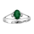 thumbnail image 1 of Louis Creations  Oval Emerald & Diamond Ring Set, 14K Gold - Size 4.5, 1 of 1