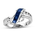 thumbnail image 1 of Louis Creations R2049SD-5 1.16 CTTW Sapphire & Diamond Ring, 14K Gold - Size 5, 1 of 1
