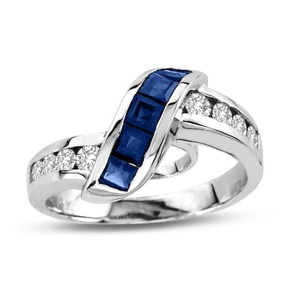 Louis Creations R2049SD-5 1.16 CTTW Sapphire & Diamond Ring, 14K Gold - Size 5