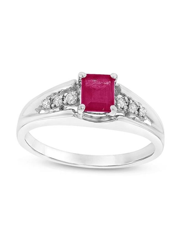 R2444RD-9 0.68 CTTW Natural Heated Ruby & Diamond Ring Set, 14K Gold - Size 9