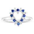 thumbnail image 1 of Louis Creations R2772SD-WG-5.5 0.15 CTW Diamond & Sapphire Heart Shaped Ring, 14K White Gold - Size 5.5, 1 of 1