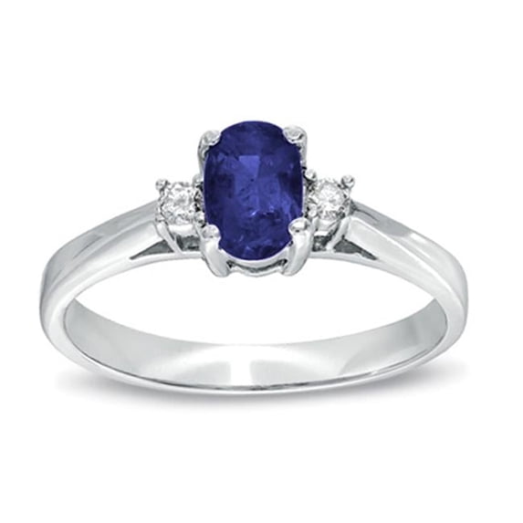 Louis Creations RL1341SD-4 0.53 CTTW Sapphire & Diamond Ring Set, 14K Gold - Size 4