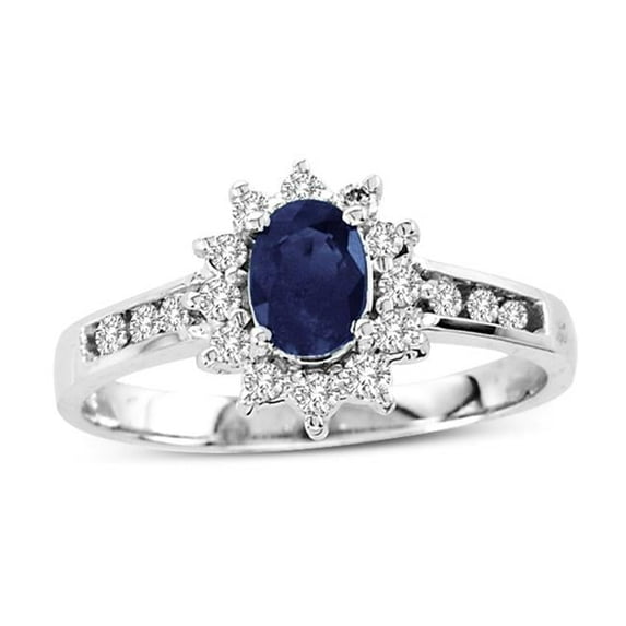 Louis Creations RL1476SD-5.5 0.84 CTTW Sapphire & Diamond Fashion Ring Set, 14K Gold - Size 5.5