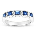 thumbnail image 1 of Louis Creations RL1625SD-WG-9 0.05 CTW Diamond & Sapphire Wedding Band, 14K White Gold - Size 9, 1 of 1