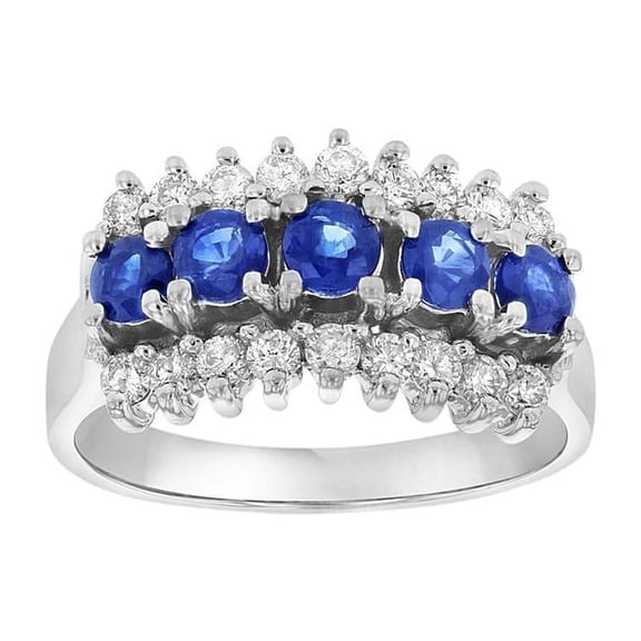 Louis Creations RL2114SD-8.5 0.5 CTW Diamond & Sapphire Ring, 14K Gold - Size 8.5