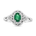 thumbnail image 1 of Louis Creations RL2220ED-5 0.65 CTW Diamond & Emerald Ring, 14K White Gold - Size 5, 1 of 1