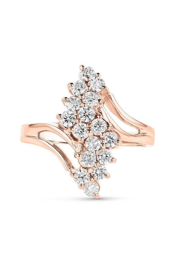 Louis Creations RL2422K-RG-4 0.80 CTW Diamond Ring, 14K Rose Gold - Size 4