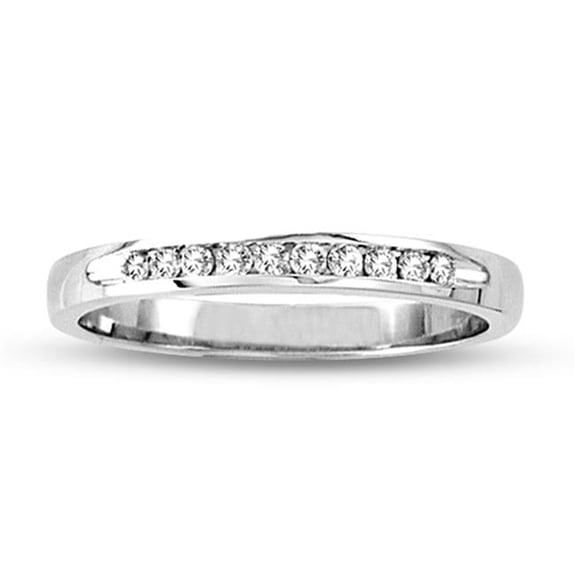 Louis Creations RL656-010-7.5 14K Gold Channel Set Wedding Band or Anniversary Ring with 0.10 CTTW 10 Stone Round Diamonds H-I SI Quality Bridal - Size 7.5