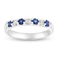 thumbnail image 1 of Louis Creations RL887SD-015-6 14K Gold 0.35 CTTW Round Diamonds & Sapphires Prong Set Band Ring - Size 6, 1 of 1