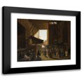 thumbnail image 1 of Louis-Emile Pinel De Grandchamp 24x20 Black Modern Framed Museum Art Print Titled - The Market for Fabrics, 1 of 5