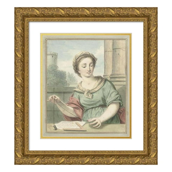 Louis Fabritius Dubourg 15x17 Gold Ornate Wood Frame and Double Matted Museum Art Print Titled - Architecture (1747)