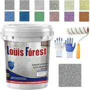 Louis Forest Epoxy Floor Paint, Epoxy Colored Sand Floor Self Leveling Paint for Concrete And Garage, High-Gloss Marble Effect Waterproof Water-Based Epoxy Floor Paint