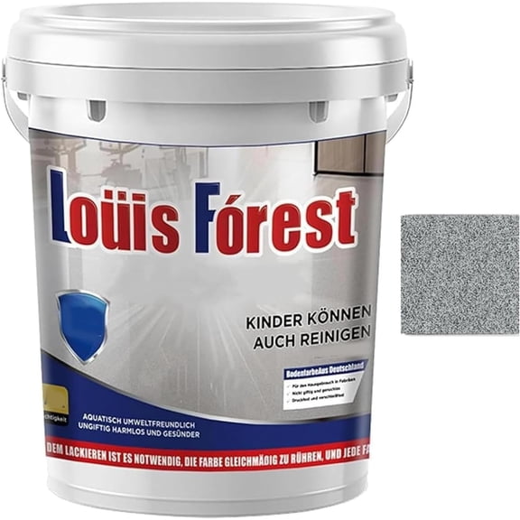 Louis Forest Epoxy Floor Paint, Epoxy Floor Paint for Concrete, High-Gloss Marble Effect Paints, Waterproof and Non-Slip, Suitable for Indoor and Outdoor Use (1kg,Gray*A)