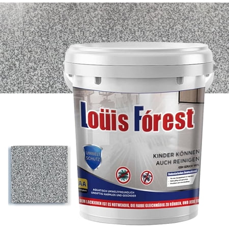 Louis Forest Epoxy Floor Paint, Louis Forest High-Gloss Marble Effect Epoxy Floor Coating, 17.7oz Louis Forest Waterproof Floor Paint with Brush, Quick-Dry Non-slip Wear-Resistant (Dark Gray, 0.5kg)