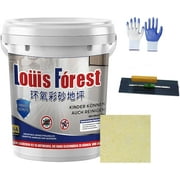 Louis Forest Epoxy Floor Paint, High-Gloss Marble Effect Epoxy Floor Coating, Waterproof Water-Based Epoxy Floor Paint, High-Gloss Marble Effect Epoxy Floor Coating, Concrete Floor Paint (Yellow)