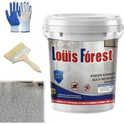 Louis Forest Epoxy Floor Paint, Louis Forest Waterproof Floor Paint with Brush, High-Gloss Marble Effect Epoxy Floor Coating, Waterproof Water-Based Epoxy Floor Paint, Epoxy Paint (Dark Gray)