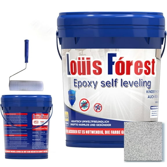 Louis Forest Floor Coating, 2025 Waterproof Floor Paint, Epoxy Colored Sand Paint (Dark Gray,0.56-0.63 sqm