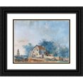 thumbnail image 1 of Louis Gabriel Moreau 24x19 Black Ornate Framed Double Matted Museum Art Print Titled: Landscape (Late 1770s), 1 of 5