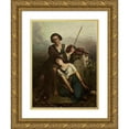thumbnail image 1 of Louis Gallait 12x14 Gold Ornate Wood Frame and Double Matted Museum Art Print Titled - Fiddler and a Gypsy Woman (Consolation) (After 1851), 1 of 4