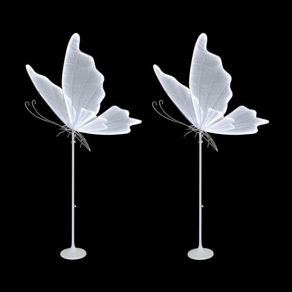Louis Garden 47” 3D Butterfly Floor Lamp Hanging Lamp Wedding Decor, White, 2 Pack