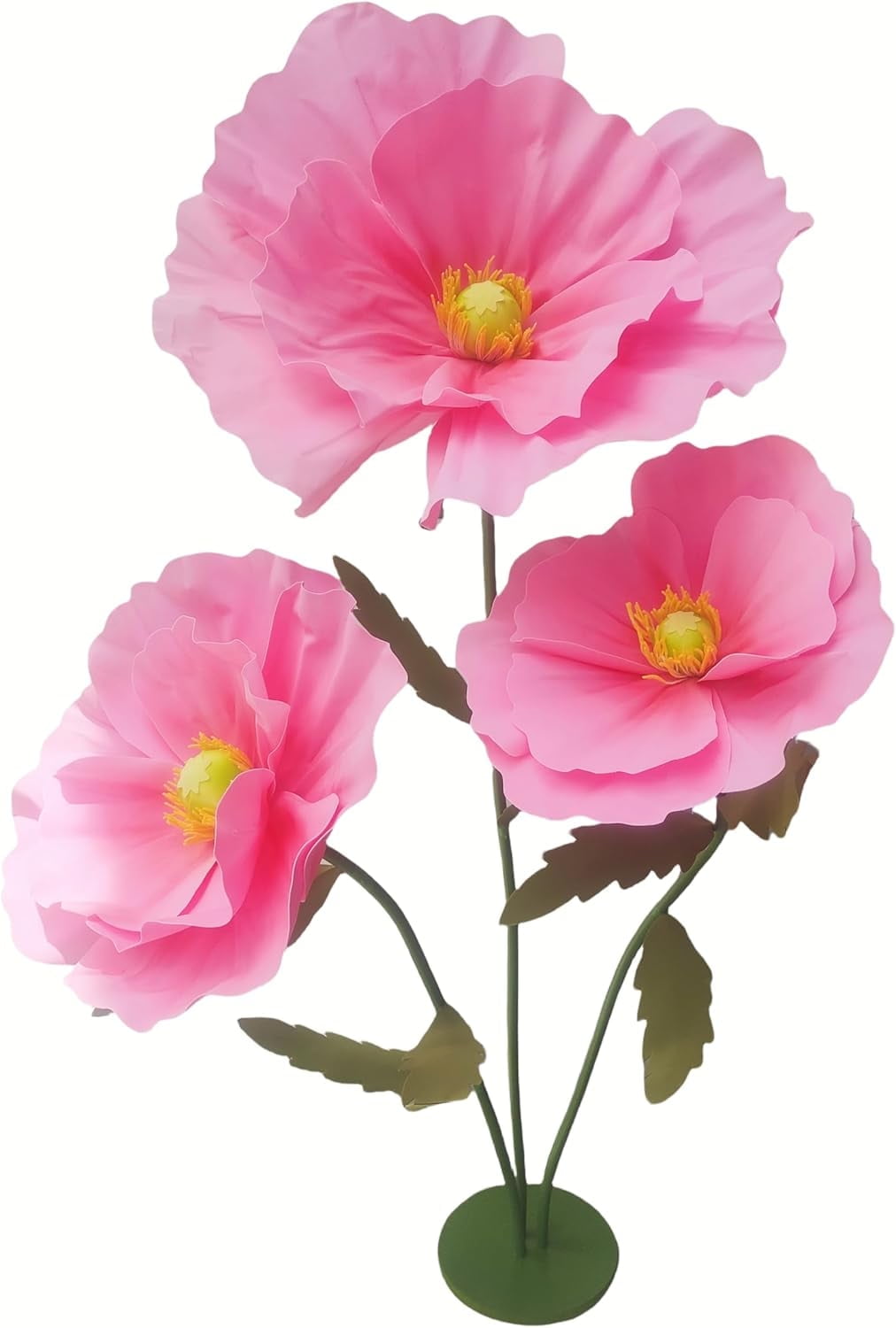 Louis Garden 5.3' High 1-Base EVA Artificial Flower Backdrop Giant Flowers for Decoration, Pink