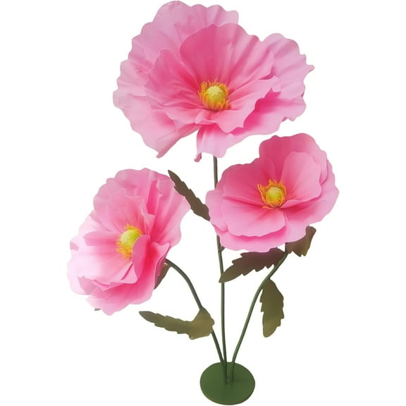 Louis Garden 5.3' High 1-Base EVA Artificial Flower Backdrop Giant Flowers for Decoration, Pink