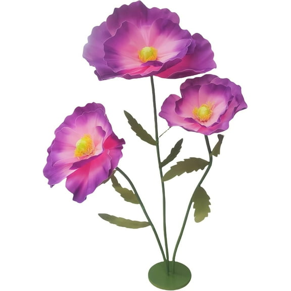 Louis Garden 5.3' High 1-Base EVA Artificial Flower Backdrop Giant Flowers for Decoration, Purple