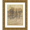 thumbnail image 1 of Louis-Gilbert Bellan 12x14 Gold Ornate Wood Frame and Double Matted Museum Art Print Titled - Place Des Vosges, Element of a Triptych (1913), 1 of 4