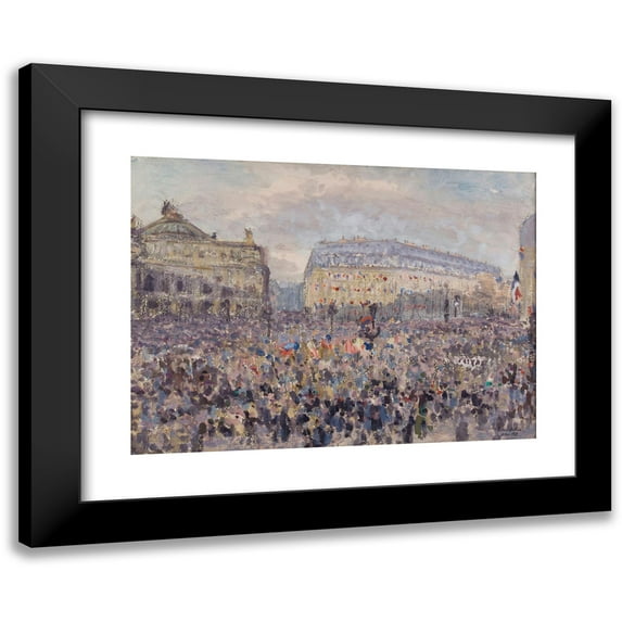 Louis-Gilbert Bellan 18x14 Black Modern Framed Museum Art Print Titled - Opera on November 11, 1918 (1918)