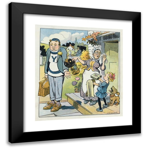 Louis Glackens 15x16 Black Modern Framed Museum Art Print Titled - When Duty Calls (1913)