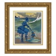 thumbnail image 1 of Louis Glackens 15x17 Gold Ornate Wood Frame and Double Matted Museum Art Print Titled - Mrs. Partington Outdone (1912), 1 of 4