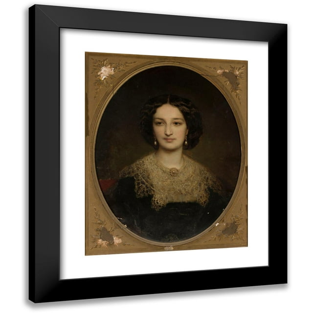 Louis-Gustave Ricard 12x14 Black Modern Framed Museum Art Print Titled - Portrait of Katarzyna Potocka Nee Branicka (circa 1855)